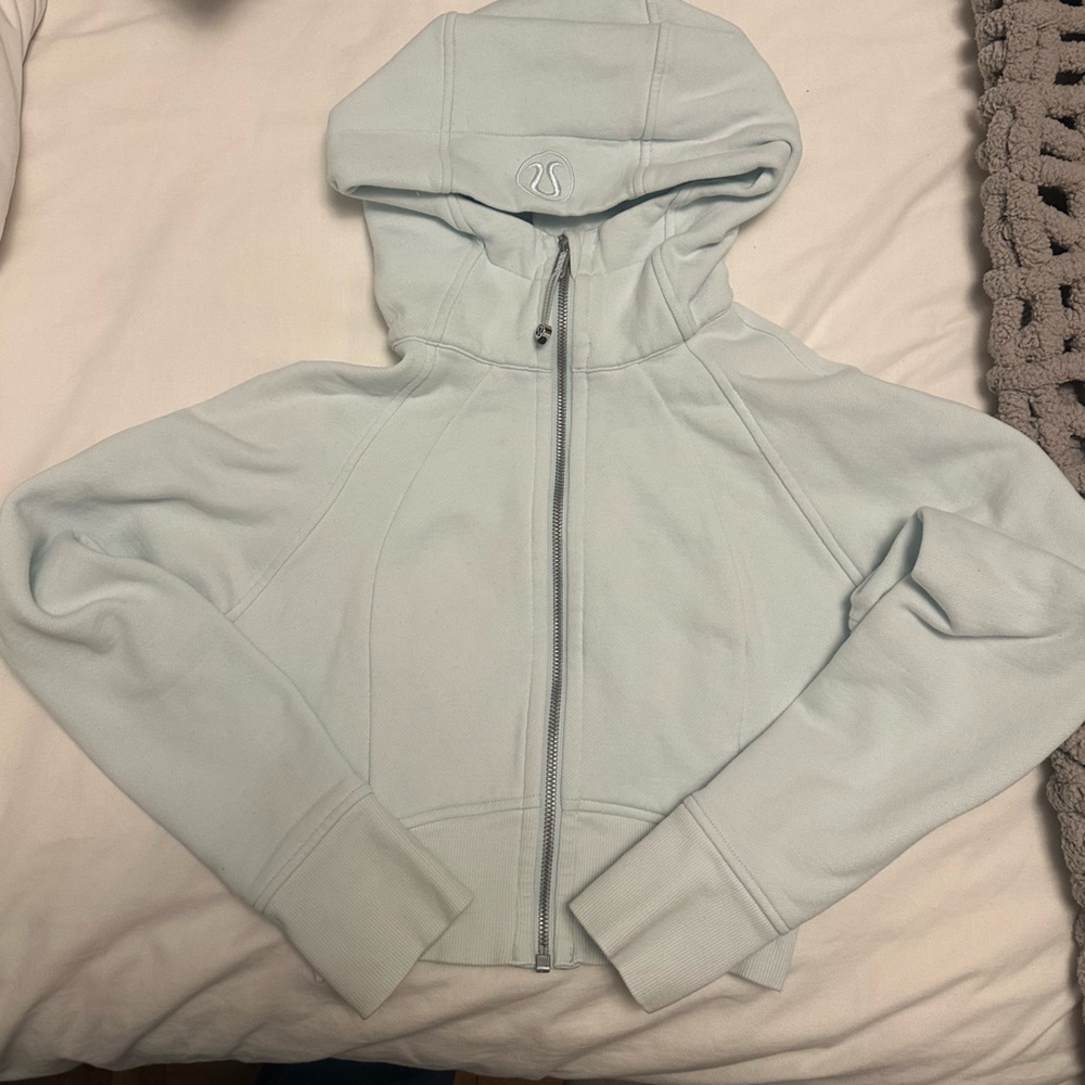 Lululemon Scuba cropped Zipper Light Blue Hoodie